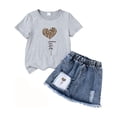thumbnail image 1 of Shadoumai Tween Girls 2 Piece Outfits Short Sleeve Bow Top and Pleated Skirt Sets Summer Clothes, Size 7-14 Years, 1 of 4