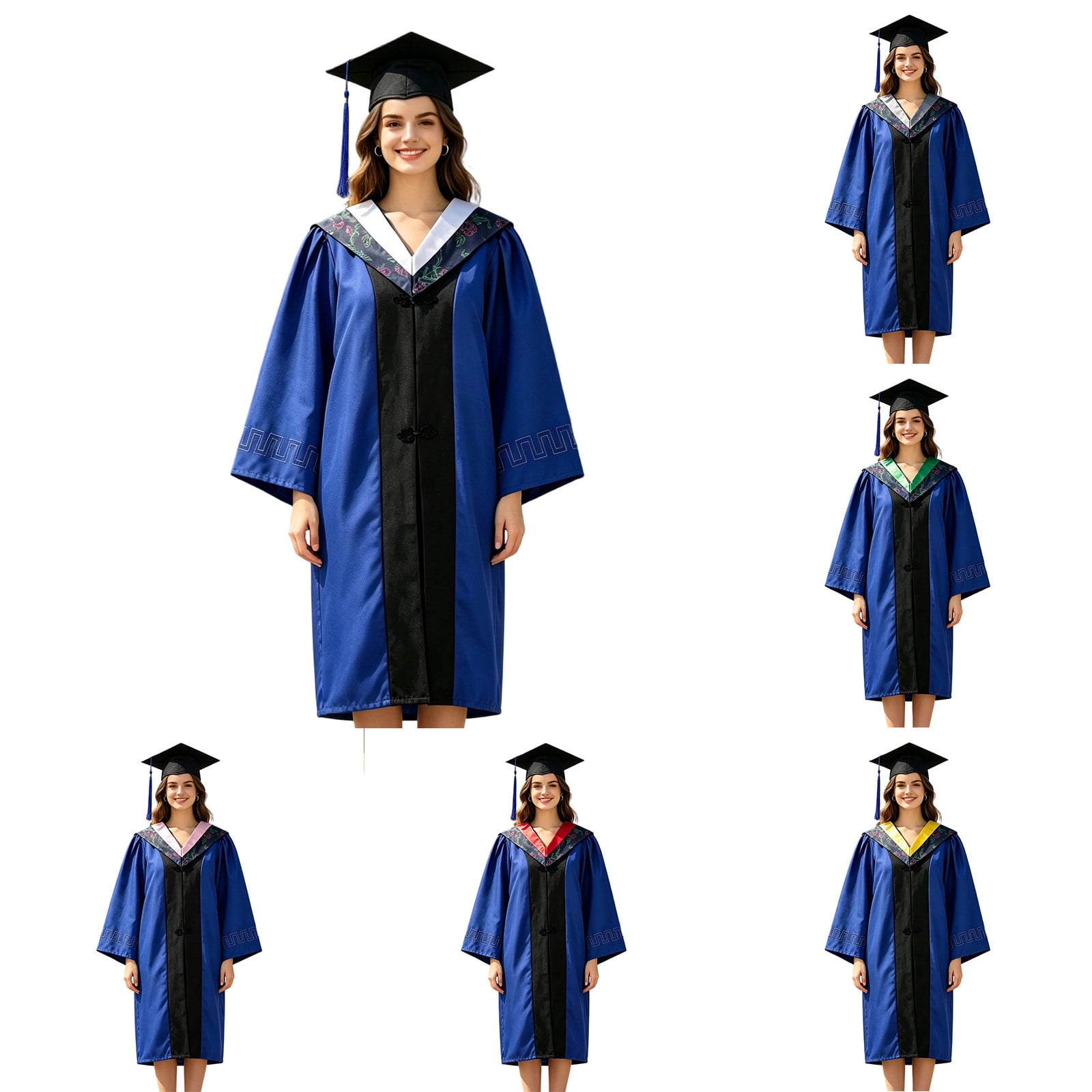 Shadoumai Unisex Shiny Graduation Gown Cap with Tassel 2026 Year Charm ...