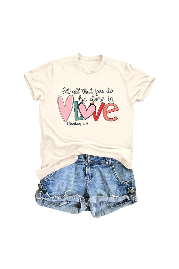 Valentine's Shirt Women Plus Size Love Heart Arrow Print 3/4 Sleeve Raglan Baseball Tee Blouse