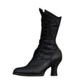 thumbnail image 1 of Shadoumai Victorian Boots For Women Vintage Ankle Booties Almond Toe Lace Up Mid Calf Boots Witch Granny Booties Victorian Shoes Cone Heel Side Zipper Shoes, 1 of 3