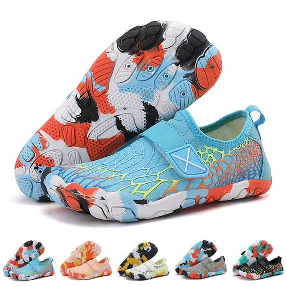 Shadoumai Water Shoes for Kids Boys Girls Non- Breathable Hiking Sports Swim Pool Beach Sandal Quick Dry Lightweight Outdoor Indoor Shoes for Little Big Kid