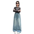 thumbnail image 1 of Shadoumai Wide Leg Jeans for Girls Kids Baggy Jeans Y2K Elastic Waist Pants Casual Loose Denim Pants with Pockets Comfy Trousers, 1 of 9