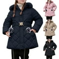 thumbnail image 1 of Shadoumai Winter Coats for Girls Windproof Hooded Butterfly Pattern Jackets with Belt Winter Warm Thick Down Jacket, 1 of 9