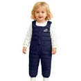 thumbnail image 1 of Shadoumai Winter Thermal Padded Overalls With Detachable Crotch For Baby Toddler Girls Insulated Play Pants, 1 of 5