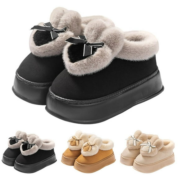 Shadoumai Women Memory Foam Slip On Mule Slippers Winter Warm Fleece Lined Indoor Outdoor Slide Shoes With Arch Support