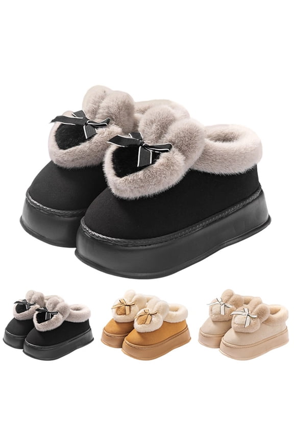 Women Memory Foam Slip On Mule Slippers Winter Warm Fleece Lined Indoor Outdoor Slide Shoes With Arch Support