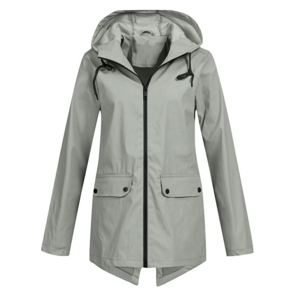 Shadoumai Women'S Lightweight Watertight Hooded Anorak Windproof Rain Jacket With Secure Pockets For Outdoor Workout Activities