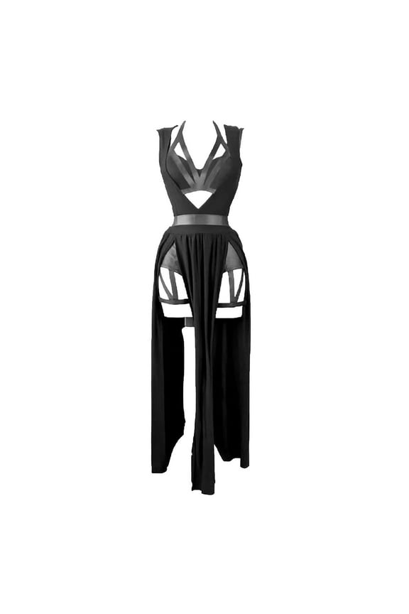 Women's Floral Lace Plus Size Lingerie Sexy Split Maxi Long Nightgown Dress, Size XXL