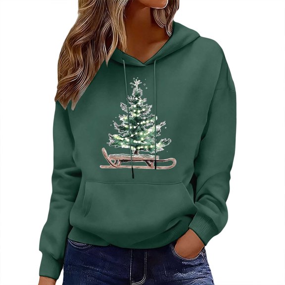 Shadoumai Women's Hooded Pullover Sweatshirt Cozy Soft Long Sleeve Casual Loungewear For Everyday Outdoor Wear