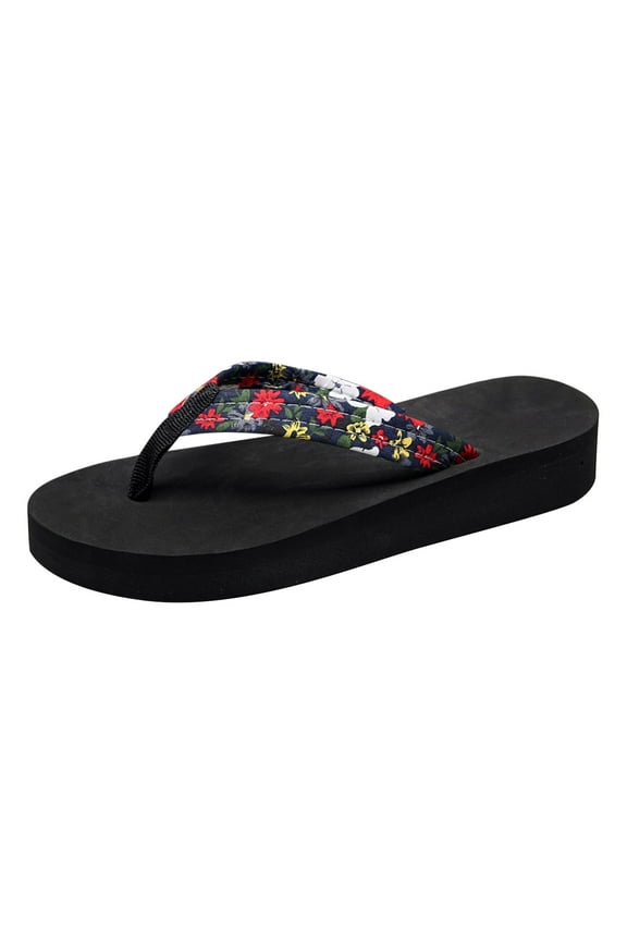 Women's Memory Foam Comfortable Flat Thong Sandals Dressy Summer Beach Leather Slide Flip Flops