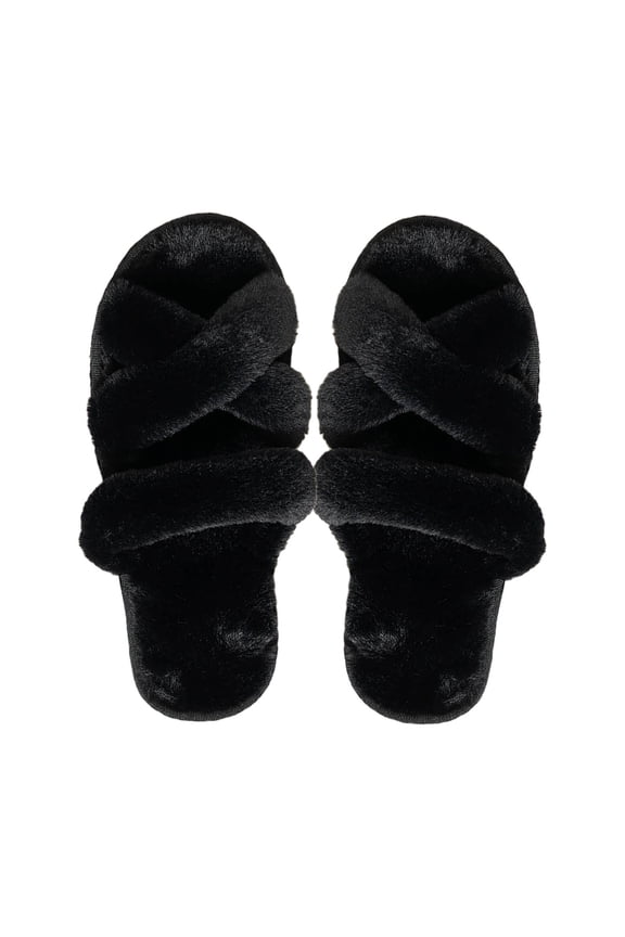 Women's Open Toe On Shoes Cozy Fall Winter Indoor Outdoor Comfort Slides