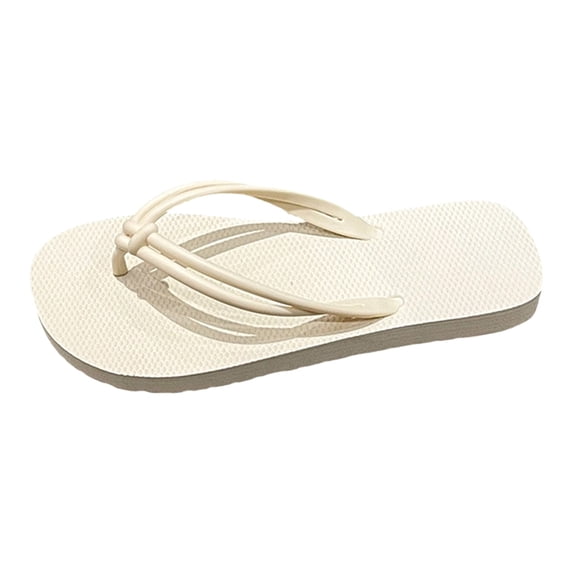 Shadoumai Women's Slim Square Toe Flip Flops Comfortable Summer Rubber Thong Sandals for Beach, Shower & Pool