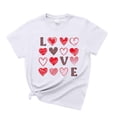 thumbnail image 1 of Shadoumai Womens 3/4 Sleeve Crew Neck T-Shirts Valentina's Day Spring Shirts Love Heart Printed Graphic Tees, 1 of 3