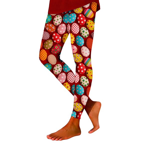 Shadoumai Womens Easter Day Egg Leggings High Waist Tummy Control 2026 Festival Stretchy Tights Yoga Pants for Women
