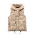 thumbnail image 1 of Shadoumai Womens Puffer Vest Sleeveless Hooded Zip Up Jacket Casual Quilted Winter Coat Stand Collar Gilet Jacket with Pockets, 1 of 5
