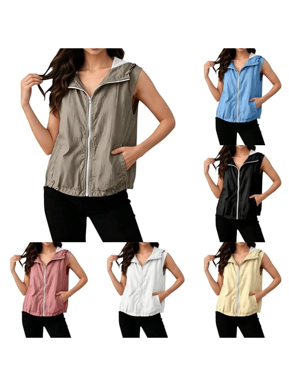 Womens Vest with Pockets Lightweight Softshell Sleeveless Jacket Hiking Travel Golf Running 2026 Spring Summer