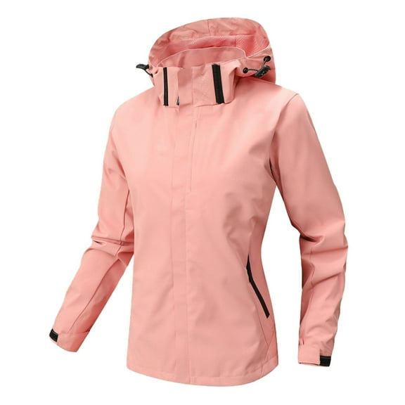 Shadoumai Womens Waterproof Rain Jacket Lightweight Hooded Raincoat For Hiking Travel Outdoor Softshell Windbreaker Jacket