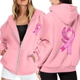 thumbnail image 1 of Shadoumai Womens Zip Up Hoodie Cancer Awareness Pullover Long Sleeve Casual Athletic Sweatshirt With Pocket Drawstring Fall Winter Jackets, 1 of 6