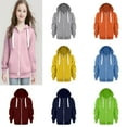 thumbnail image 1 of Shadoumai Zip Up Hoodies For Kids Solid Color Sweatshirts Fall Winter Fashion Outfits 2025 Clothes With Pockets Back To School Fall Winter Clothes, 1 of 7