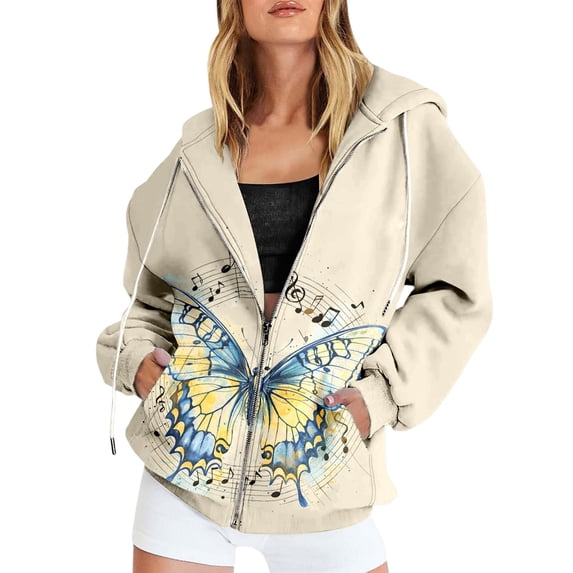 Shadoumai Zip Up Hoodie Women Plus Size Cute Graphic Design Oversized Sweatshirt Casual Y2K Long Sleeve Fall Winter Jackets with Pockets