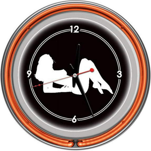 Shadow Babes - A Series - Clock with Two Neon Rings