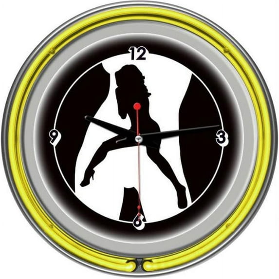 Shadow Babes - C Series - Clock W/ Two Neon Rings - Yellow