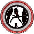 thumbnail image 1 of Shadow Babes - C Series - Clock with Two Neon Rings - Red, 1 of 1
