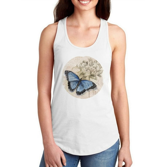 Shadow Box Butterfly C Racerback Tank Women -Grace Popp Designs, Female Large