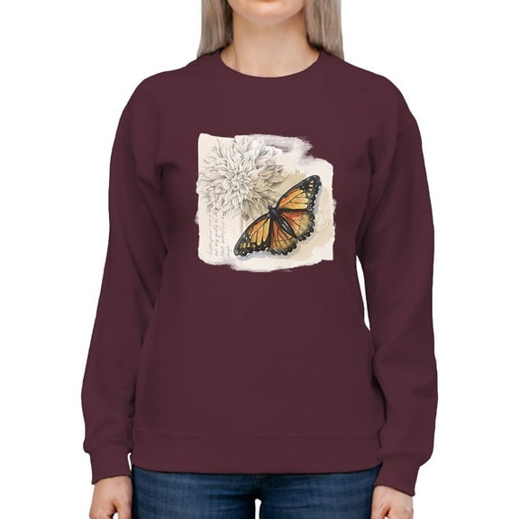 Shadow Box Butterfly Sweatshirt Women -Grace Popp Designs, Female x-Large