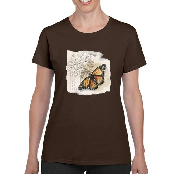 Shadow Box Butterfly T-Shirt Women -Grace Popp Designs, Female 5X-Large