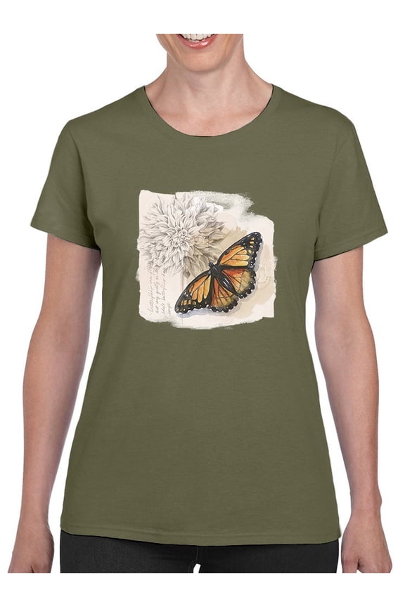 Shadow Box Butterfly T-Shirt Women -Grace Popp Designs, Female Large