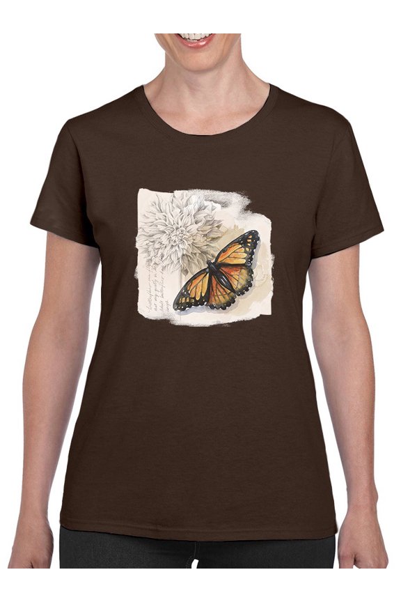 Shadow Box Butterfly T-Shirt Women -Grace Popp Designs, Female XX-Large
