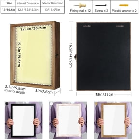 Shadow Box Display Case 13 x 16 Flowers Shadow Box Frame with Glass Window Picture Frame Wedding Bouquet Memorabilia Medals Photos Memory Box for Keepsakes