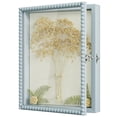 thumbnail image 1 of Shadow Box Frame 11x14  Deep Large Display Case With Beads Door And Glass Window Wood Memory Gift For Pictures Medals Memorabilia Collections Blue, 1 of 7