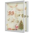 thumbnail image 1 of Shadow Box Frame 13x16  Deep Large Display Case With Beads Door And Glass Window Wood Memory For Pictures Medals Memorabilia Collections White, 1 of 8