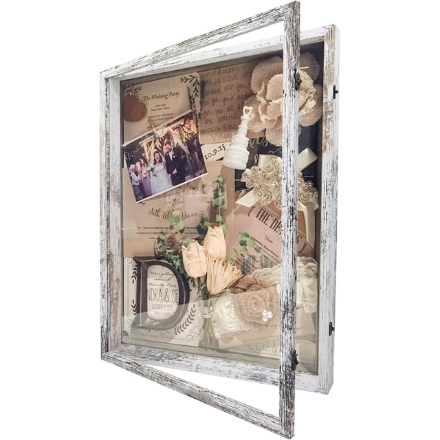 Shadow Box Frame 18x24, Wood Shadow Box Display Case with Glass Window ...