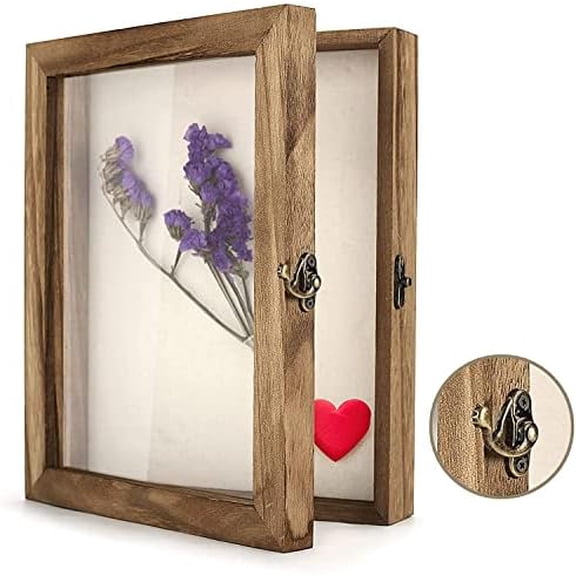 Shadow Box Frame 8 x 10 Shadowbox Display Case Picture Frame with Linen Back Memorabilia Bouquet Medals Military Photos Memory Box