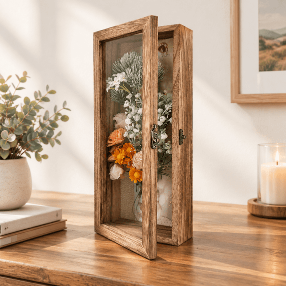 Timber Displays Shadow Box Frame, Carbonized Black, 5x12.5 Inch, Solid Wood Display ...