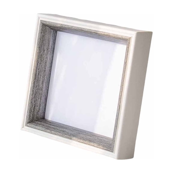 Shadow Box Frame Small Picture Frame Display Case for Memory Sports Memorabilia Medals Wedding Pins Awards Tickets Photos Tabletop Hanging Grey 5Inch-1PC