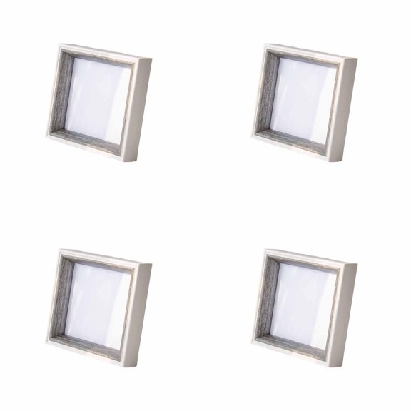 Shadow Box Frame Small Picture Frame Display Case for Memory Sports Memorabilia Medals Wedding Pins Awards Tickets Photos Tabletop Hanging Grey 5Inch-4PC
