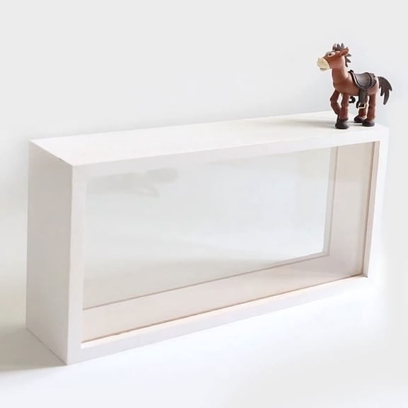 Shadow Box Frame,Wooden Double-Sided High-Definition Plexiglass Storage Box, DIY Display Suitable for Dried Flowers, Specimens, Handicrafts, Baby Souvenirs and Photos (White)
