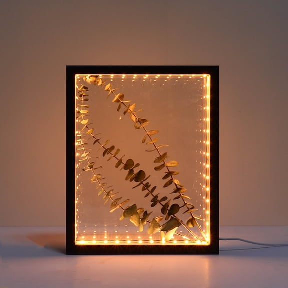 Shadow Box Frame with LED Lights 10'' 8'' Deep Picture Frame Keepsake Display Case Black