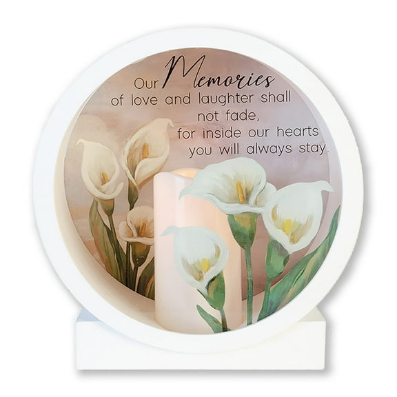 Carson Memorial Lantern Shadow Box with Flameless LED Candle Sympathy Gift for Funeral for Loss of Loved One Remembrance Lantern for Home Decor (Memories)