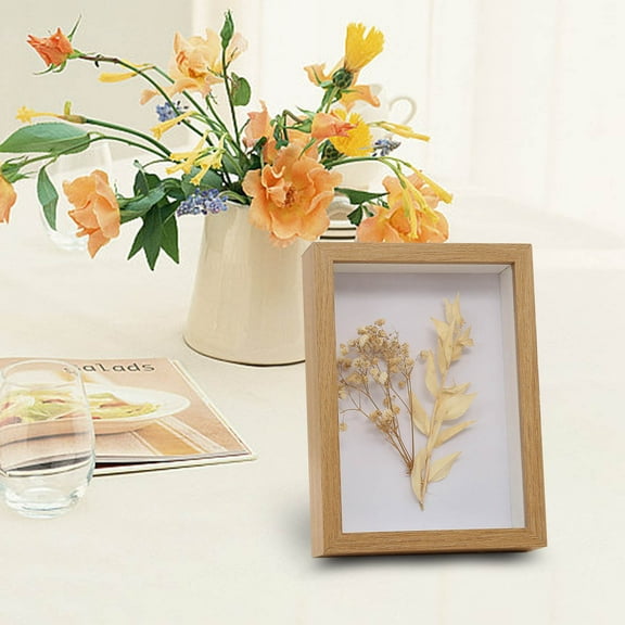 Shadow Box Picture Frame with Soft Linen Back - Metal Push Pins Included, Memory Box Display Case for Memorabilia Flower Awards Medals Wedding Photos
