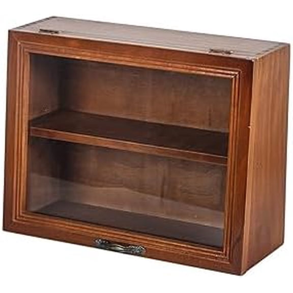 Shadow Boxes Display Cases,Mini Cabinet,Wood Cabinet Figure Display Shelf for Memorabilia Photos Collectibles, 11.6"x4.2"x8.8"in(Pine)$$Home Decor, Kitchen, & Other