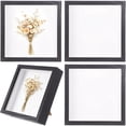 thumbnail image 1 of 4 Pack Shadow Box Frame, 8.7 x 8.7 in Black Shadow Box with 1.2 in Inner Depth, Double-Sided Clear Wood Deep Picture Frame for 3D Artworks, Dried Flower Specimens, Home Wall Tabletop Decor, 1 of 6
