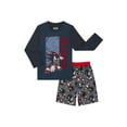 thumbnail image 1 of Shadow Boys Long Sleeve Sleep Top and Shorts Pajama Set, 2-Piece, Sizes 4-12, 1 of 3
