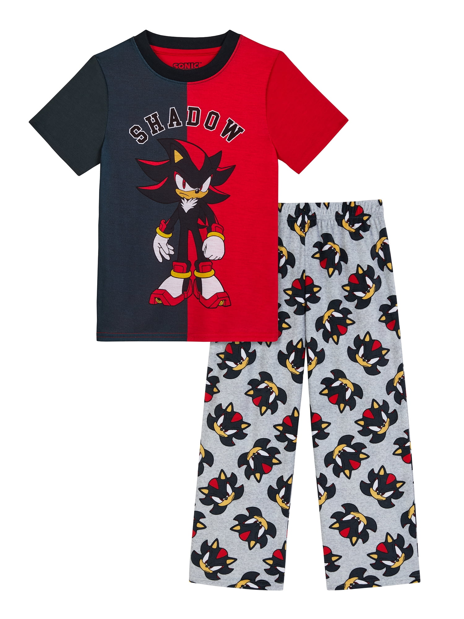 Shadow Boys Short Sleeve Sleep Top and Pants Pajama Set, 2-Piece, Sizes 4-12