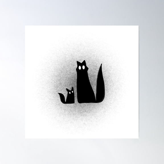 Shadow Cats Poster Wall Art, Modern Wall Decor For Living Room Bedroom, 30x30 UNFRAMED