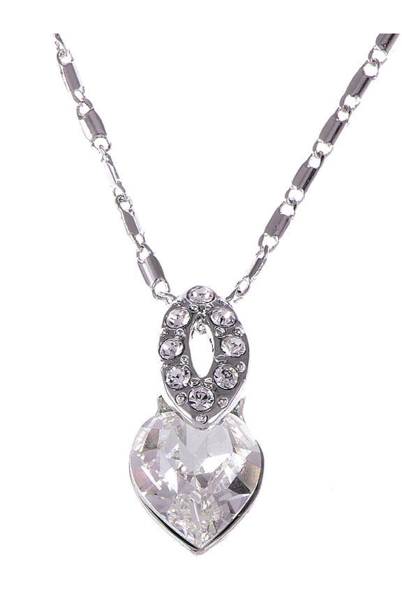 Shadow Crystal Tone Crystal Elements Heart of Life Magic Time Necklace